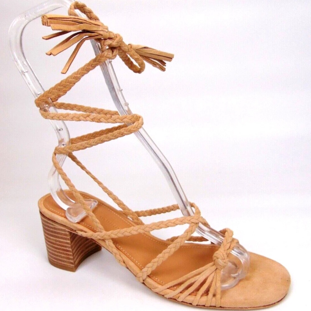 NIB! Sigerson Morrison Women's Tan Strappy Heeled Suede Sandal - Size 40 / 10